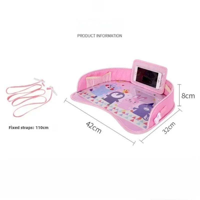 Kids Travel Tray Car Seat Activity and Play Tray Organizer for Children and Toddlers Lap Desk with Tablet Phone Holder Foldable