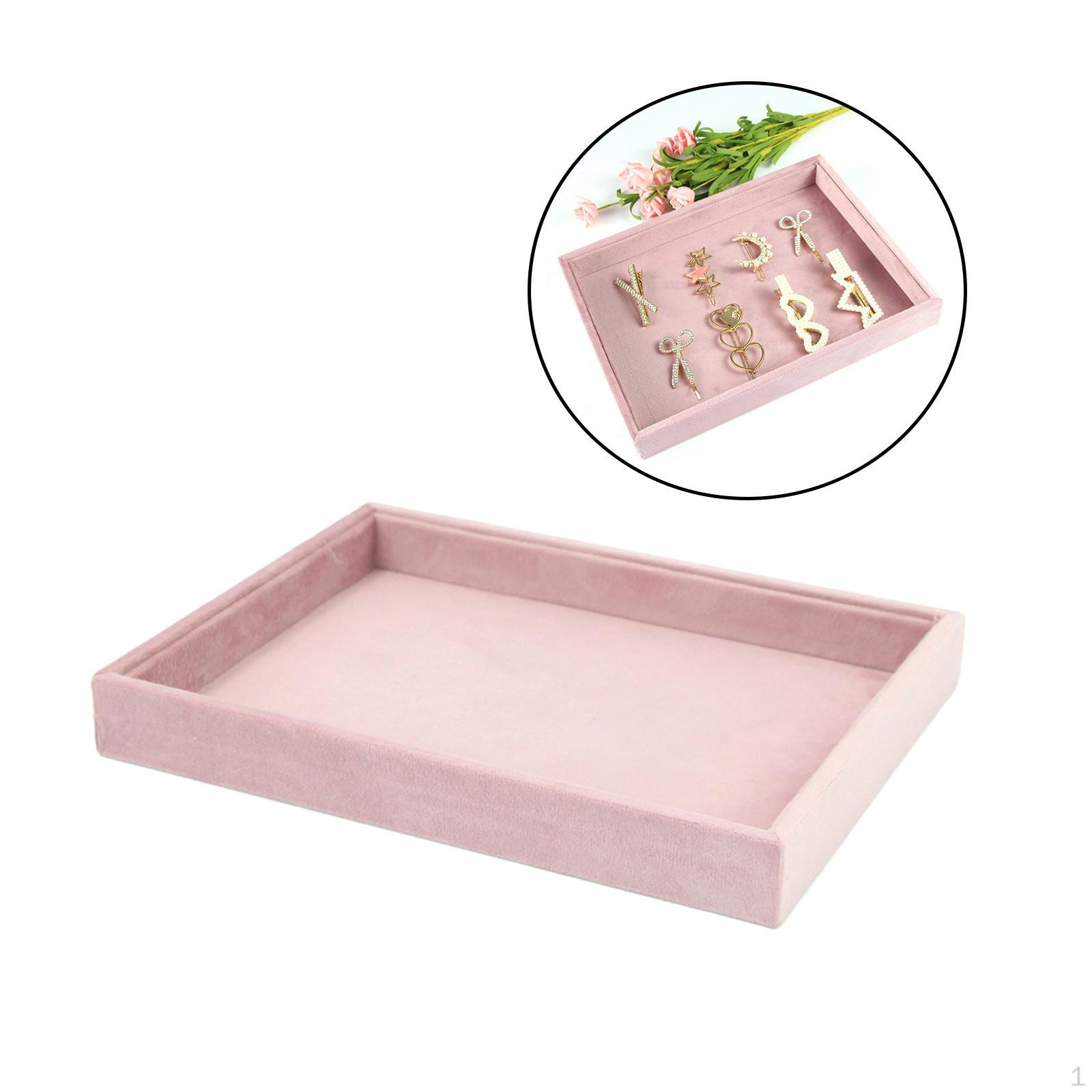 

Elegant Jewelry Organizer with Velvet Drawer Insert for Women Pink Blank Tray