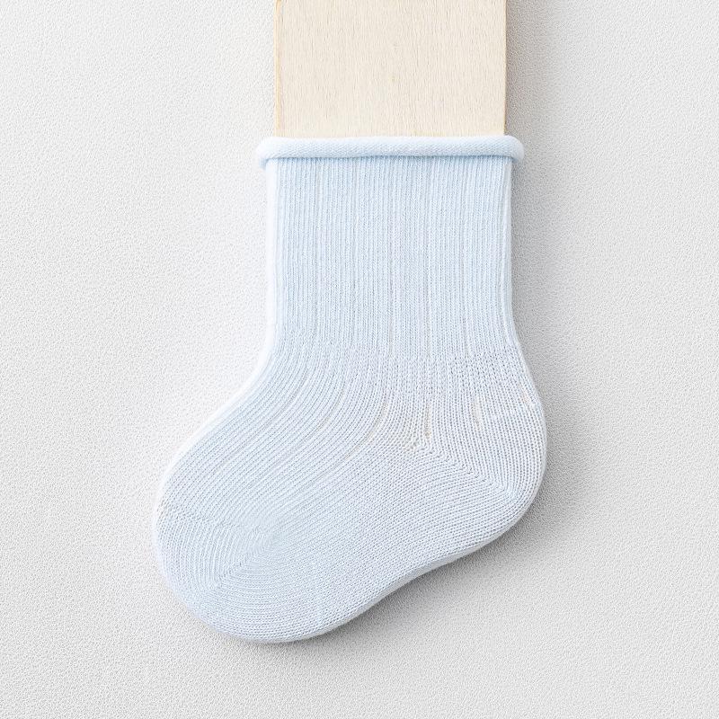 

Весенне-летние хлопковые носки до середины икры для младенцев и малышей, 0-3 года - Ручная вязка и бесшовные S 6-12 months [Recommended foot length 9-11CM] синий