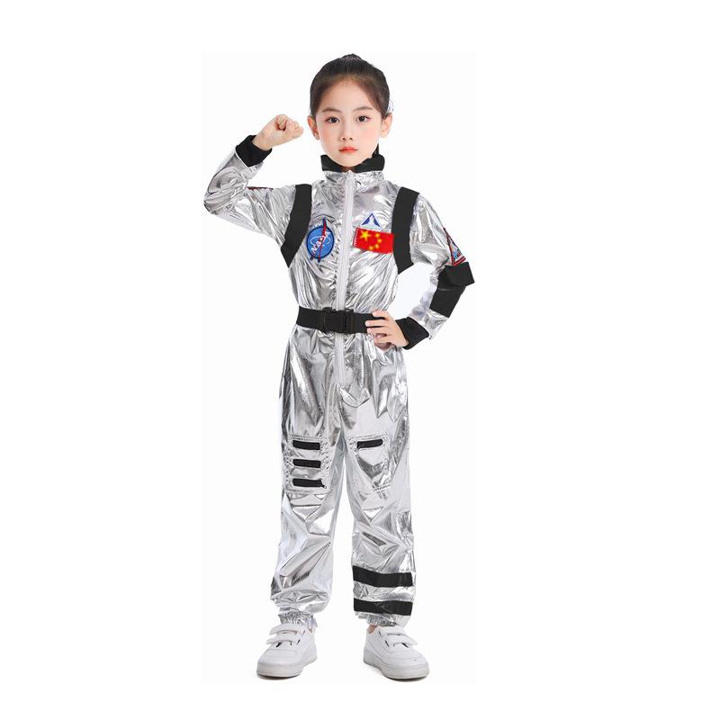 Halloween children astronauts wandering the earth, spacesuit onesie carnival cosplay costumes