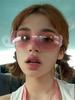 Cyberpunk Y2K Sunglasses Women Fashion Rimless One Piece Sun Glasses Men Vintage Shades 2000S Accessories 90S Gradient Glasses