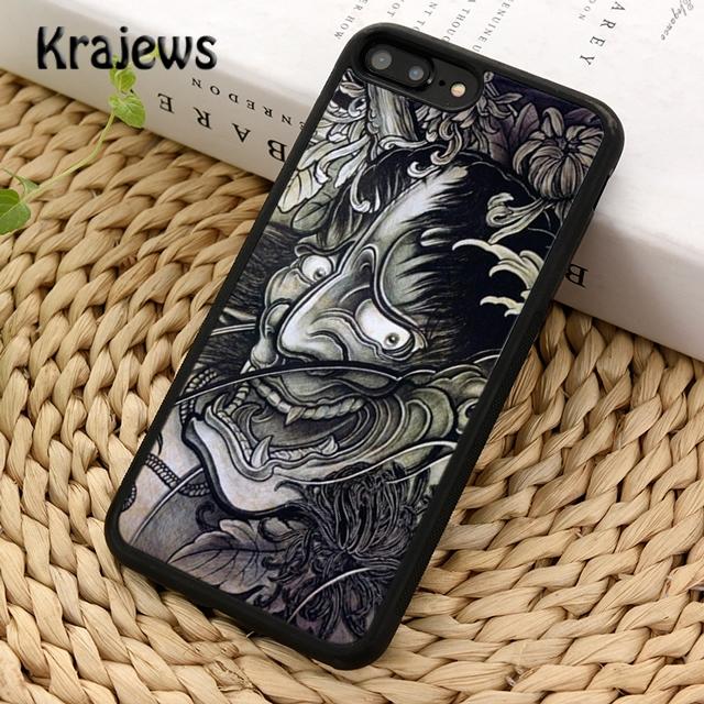 Krajews Japanese Oni Hannya Demon Mask Phone Case For iPhone 17 Air 16 15 14 plus 11 12 13 pro max coque