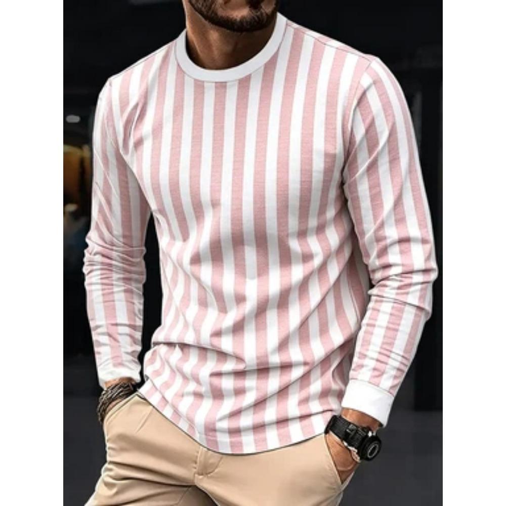 Herren Grafisches Langarm-T-Shirt Cool Bedruckt Rundhals Lässig Streetwear Oberteil