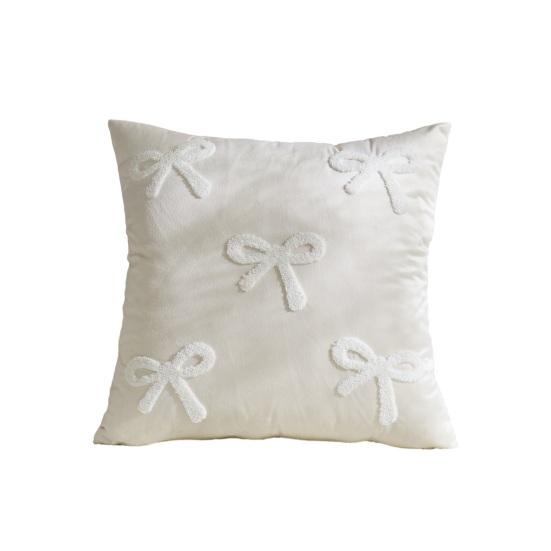 Throw Pillowcase Velvet Soft Decorative Cover Bow Pattern Multiple Sizes Cushion Case Sofa Bedroom Chair