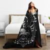 Holy Death Santa Death Skull Blanket Velvet Horror Halloween Ultra-Soft Throw Blankets for Airplane Travel Bedroom Quilt