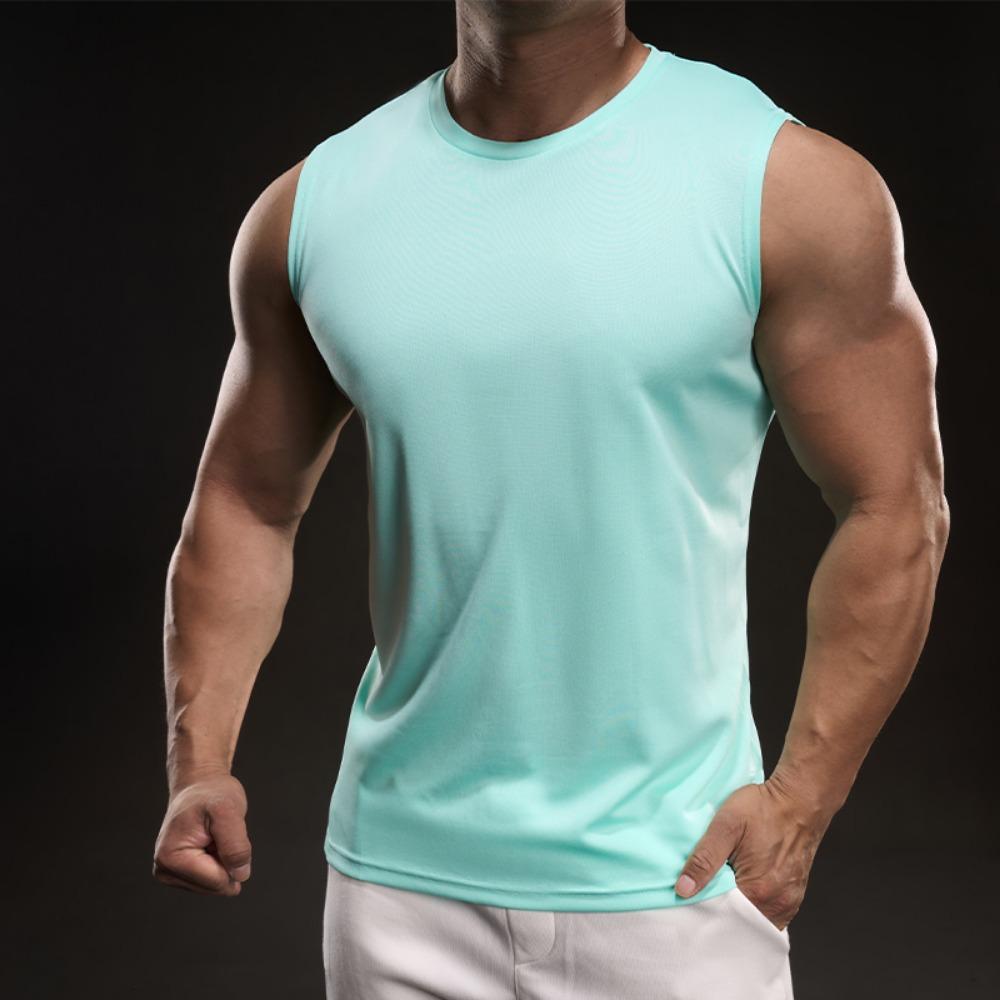 Simple Casual Short-sleeved T-shirt Fashionable Sporty Slim Elastic Fitness Outdoor Fitness Round Neck T-shirt