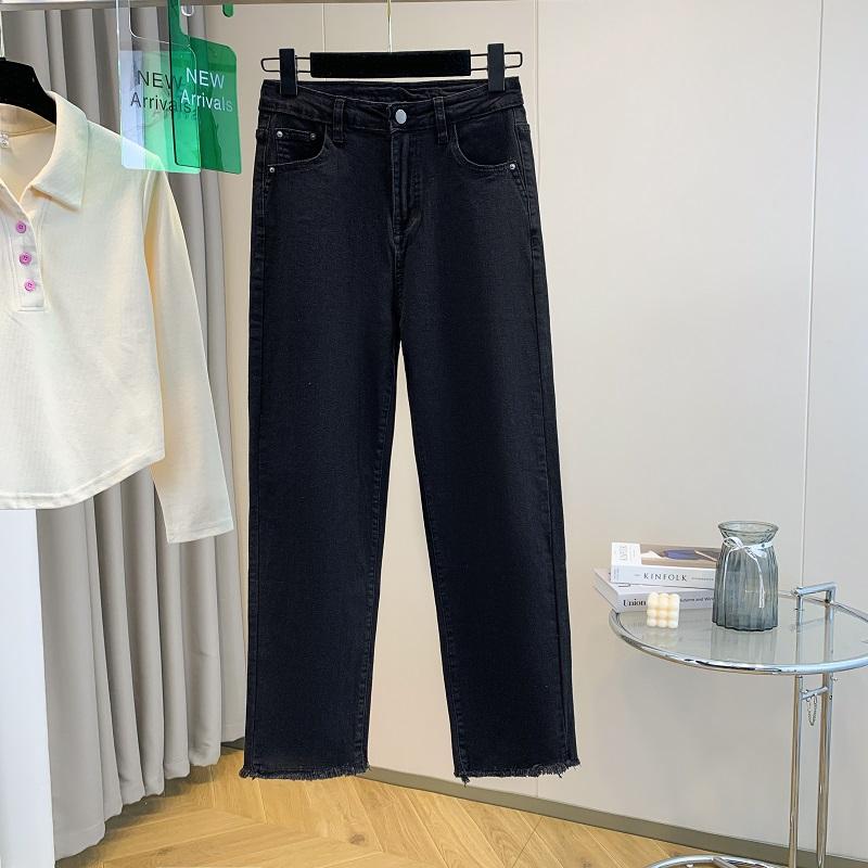 

Dimanaf 2025 Лето Новые Джинсы Брюки Женские Повседневные Джинсовые Шаровары Большие Синие Брюки 4XL чёрный