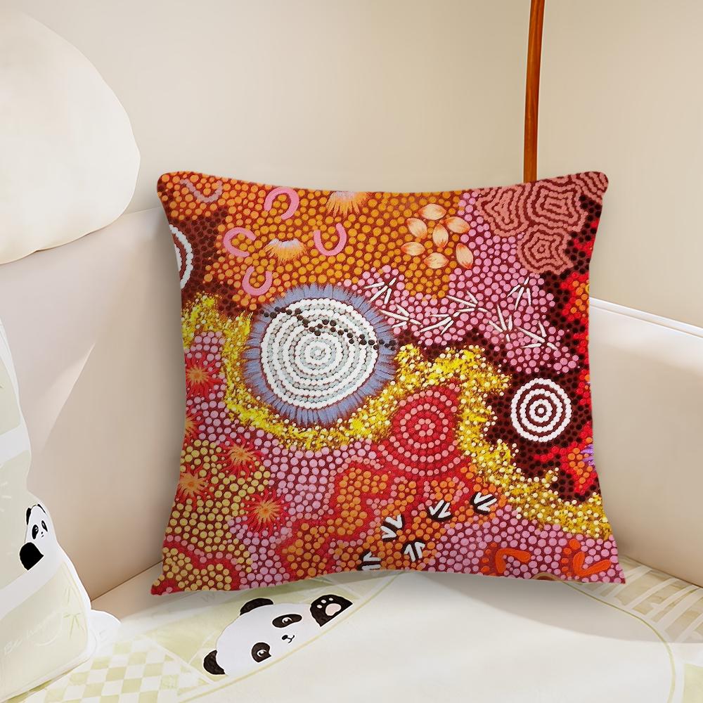 cushion cover Plush Fabric Soft Double Sided AAboriginal Print Art Sofa Cushion Cover Throw Pillow Creative AAustralian Covers