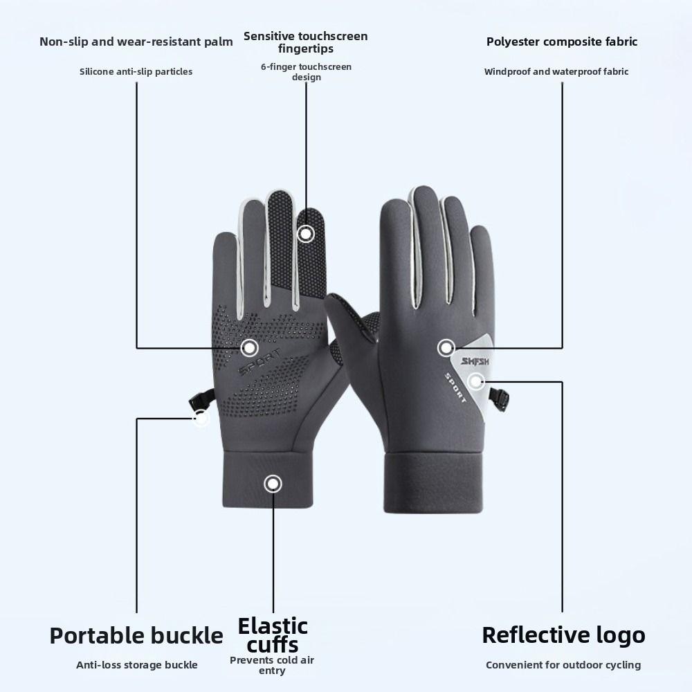Waterproof Winter Cycling Gloves Anti-Slip TouchScreen Mittens Portable Full Finger Gloves  Running