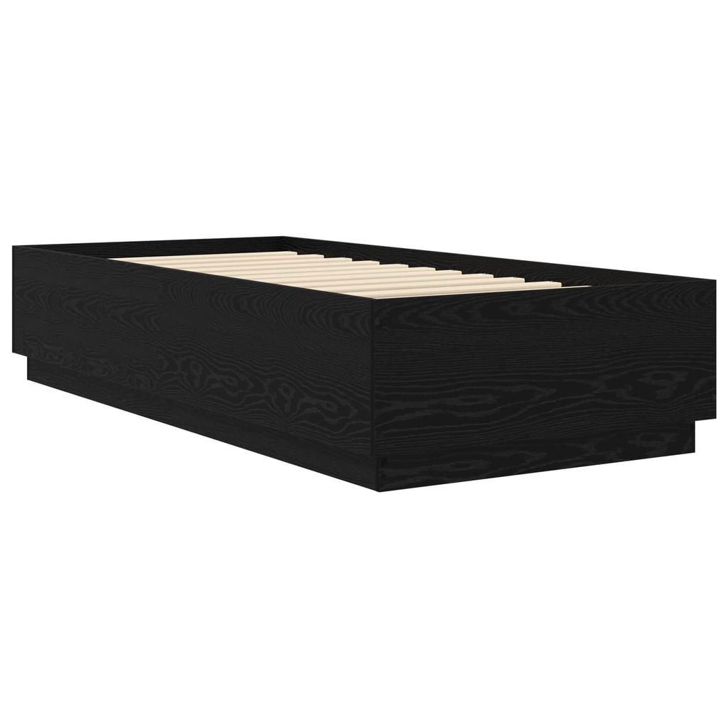 Bed Frame Black Oak 80 x 200 cm Engineered Wood