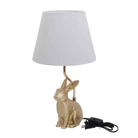 Desk Lamp Resin Bunny Puppy Cow Shape Night Light with Touch Switch Soft LED Lighting for Bedroom Bedside Table Hallway Home Office
