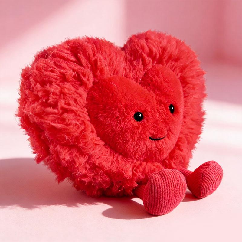 Soft Heart Plush Stuffed Toys Cute Smiling Red Pink Heart Dolls Adorable Valentine's Day Gift Plushies for Girlfriend Home Decor Premium Quality