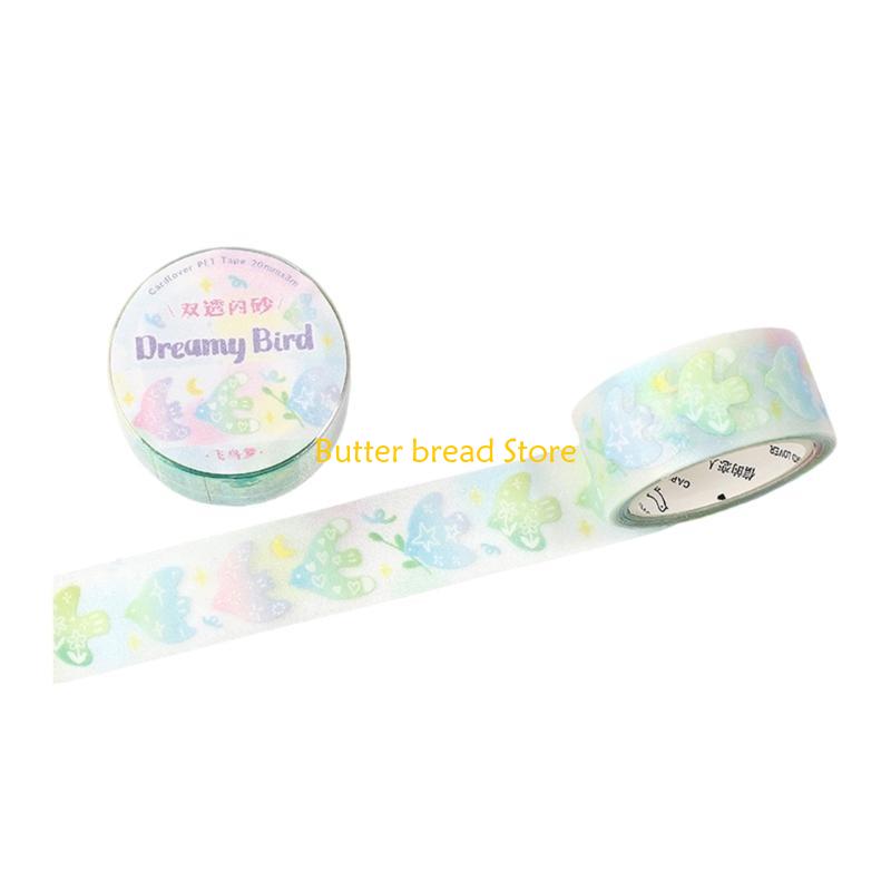 W89C Scrapbooking Background Tape 20mmx3m Aesthetic Masking Tape for Journal Planner
