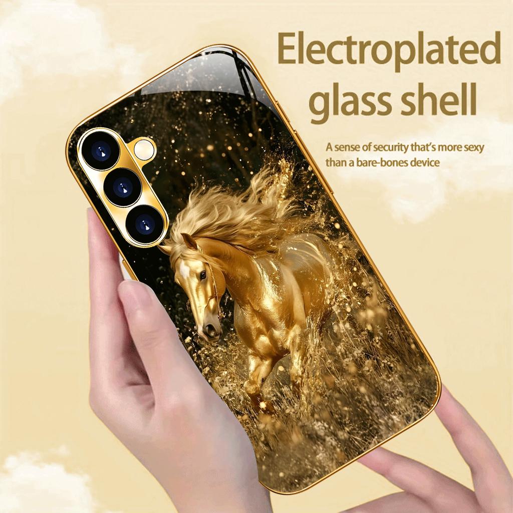 Pozlacený nový obal na telefon pro Samsung Galaxy S26 Ultra S25 Plus S24 S23 S22 fe tvrzené sklo Umělecké texturované vzory