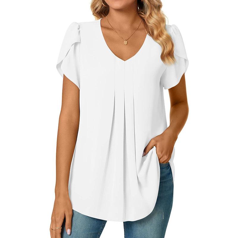 

Сплошная цветная повседневная футболка с коротким рукавом и принтом