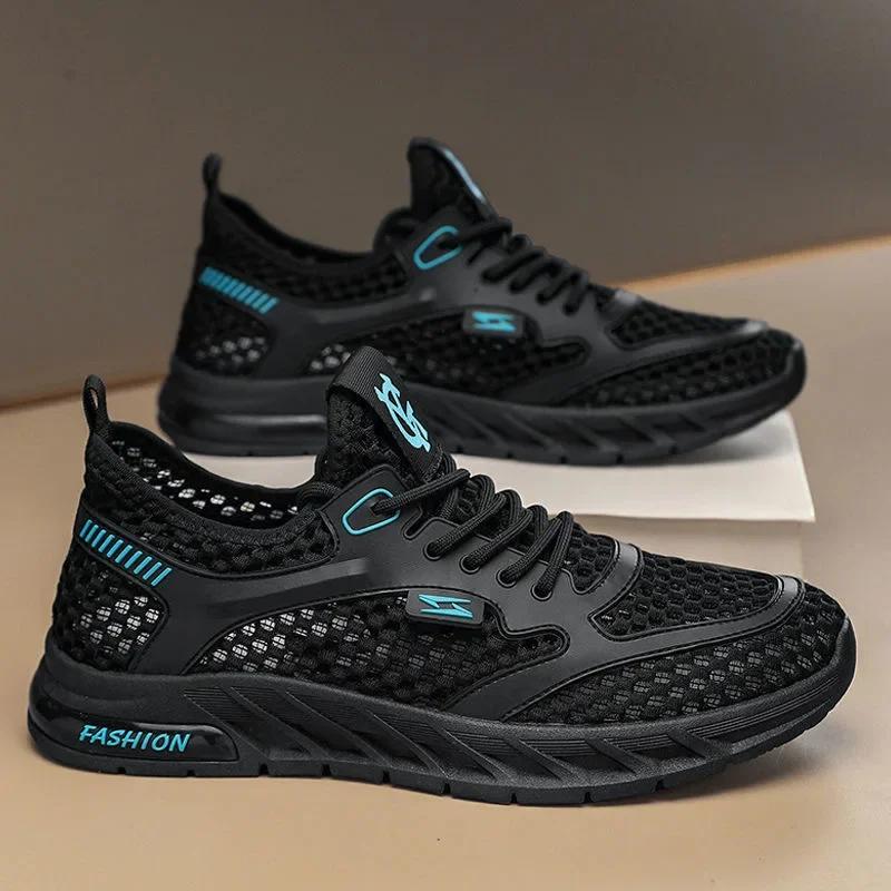 New Men's Mesh Sneakers 2025 Summer Mesh Sports Breathable Casual Shoes Comfortable Men's Tennis Shoes Lightweight Running Shoes