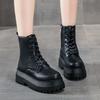 Large Size Mid Length Boots for Women 2024 Autumn Winter New Warm Thick Soled  Platform Boots  Women Shoes