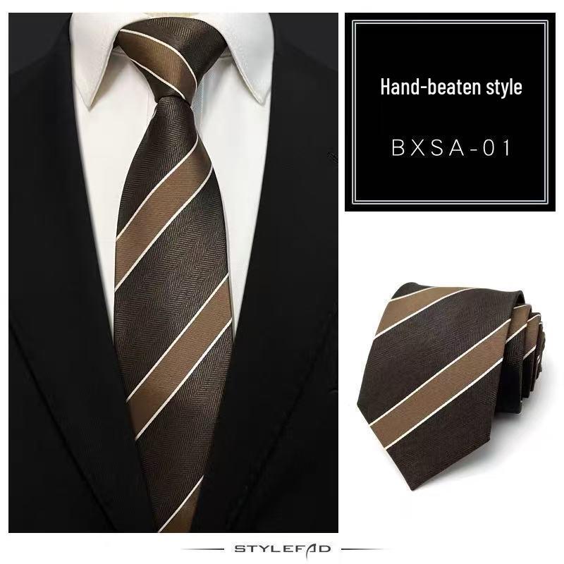 Versatile American Retro Brown Stripe Tie: Use As a Belt, Shirt Accessory, or Jeans Waist Chain.