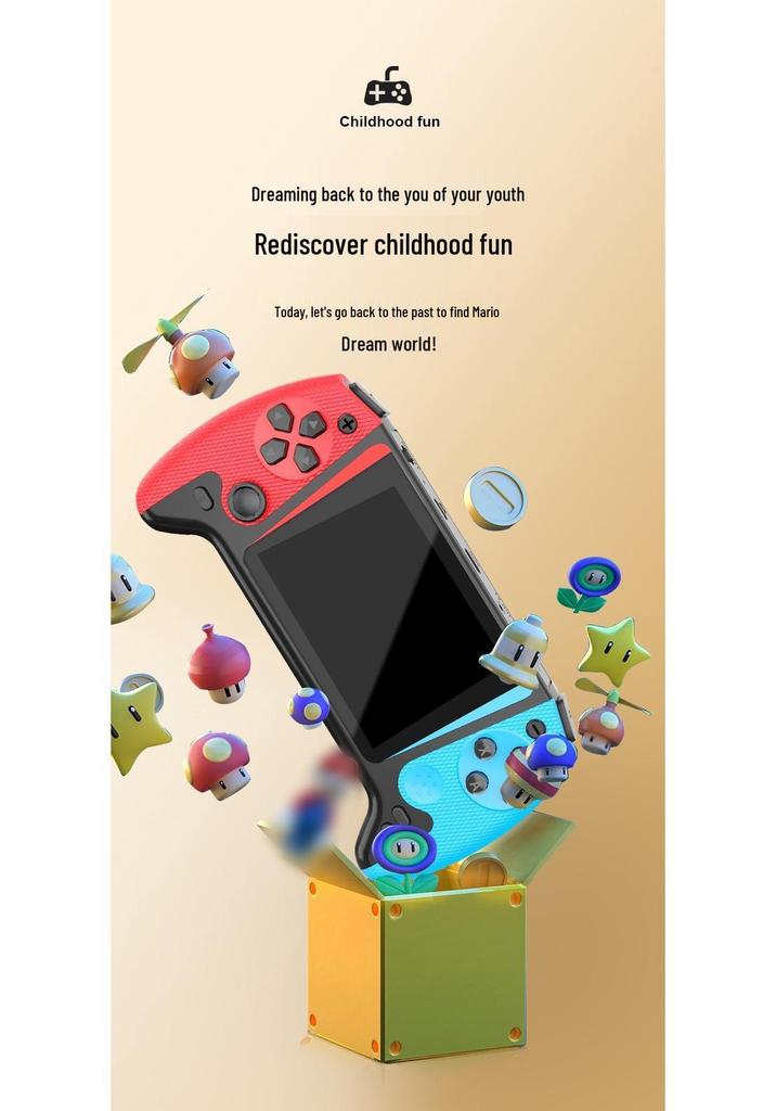2025 Handheld Game Console with Large Screen, 500 Retro Games, Joystick, Dual Player, Rechargeable - Perfect Children's Gift