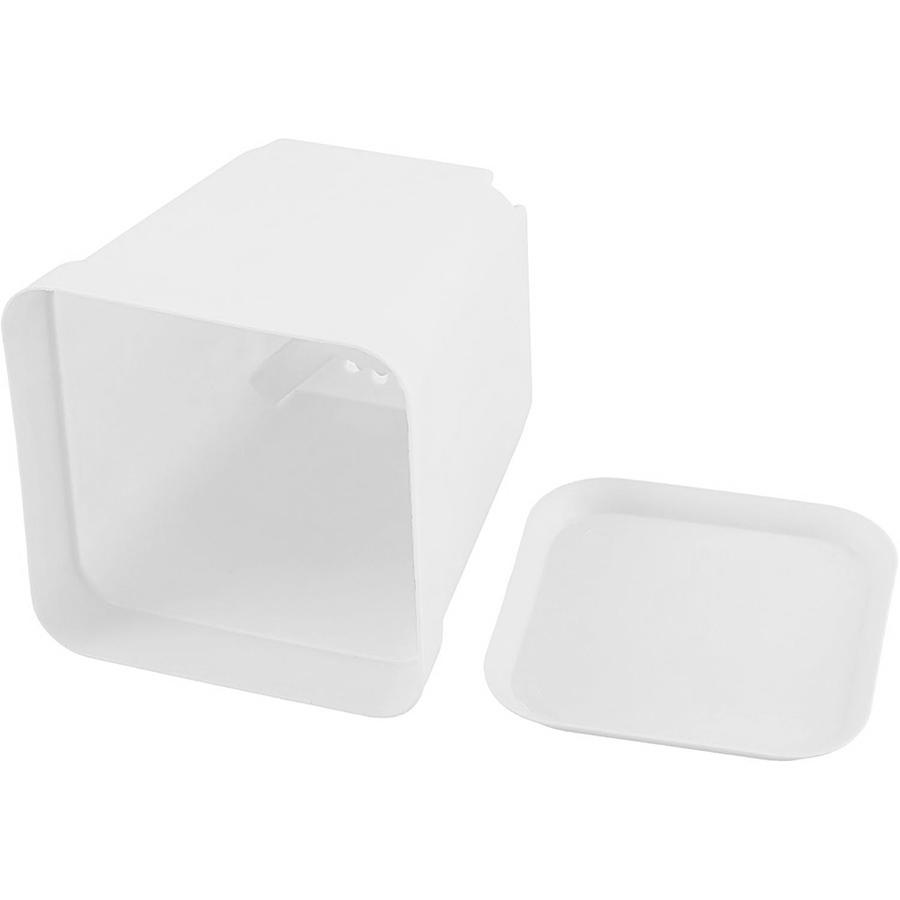 6pcs 7cm Black/White Plastic Square Plant Pots with Drainage Trays Ideal for Succulents Office Desktop Gardening Balcony Decor