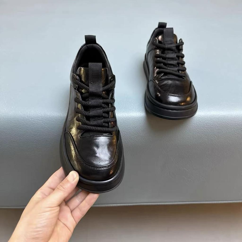 Spring top leather shoes for men's casual leather business formal wear anti slip men's shoes