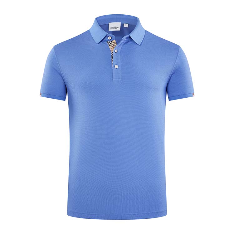 YHHC 98698  190G Long-staple Cotton Liquid Ammonia Beaded Lapel Polo Shirt
