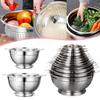 18/30cm Kitchen Washing Strainer Bowl Multipurpose Drain Basket Stainless Steel Handle Fruit Strainer Salad Vegetables Colander