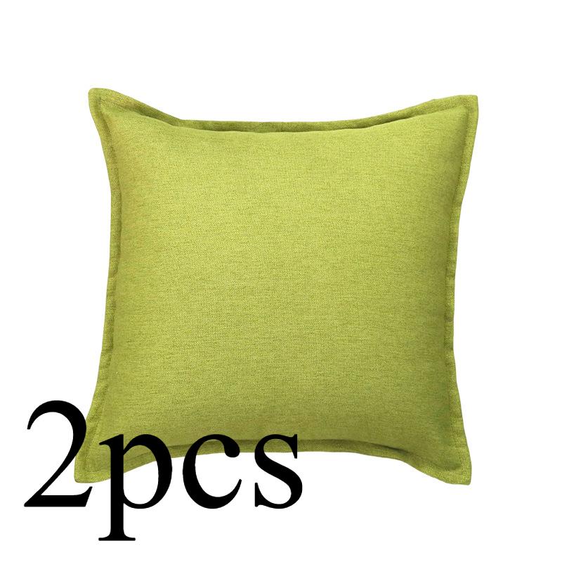 2 STÜCKE/SET Streng Ausgewähltes Kissen mit Saum in Leinenoptik, Kissenbezug für Wohnzimmer, Sofa, Bettwäsche, Unifarbener Kissenbezug ohne Kissenfüllung