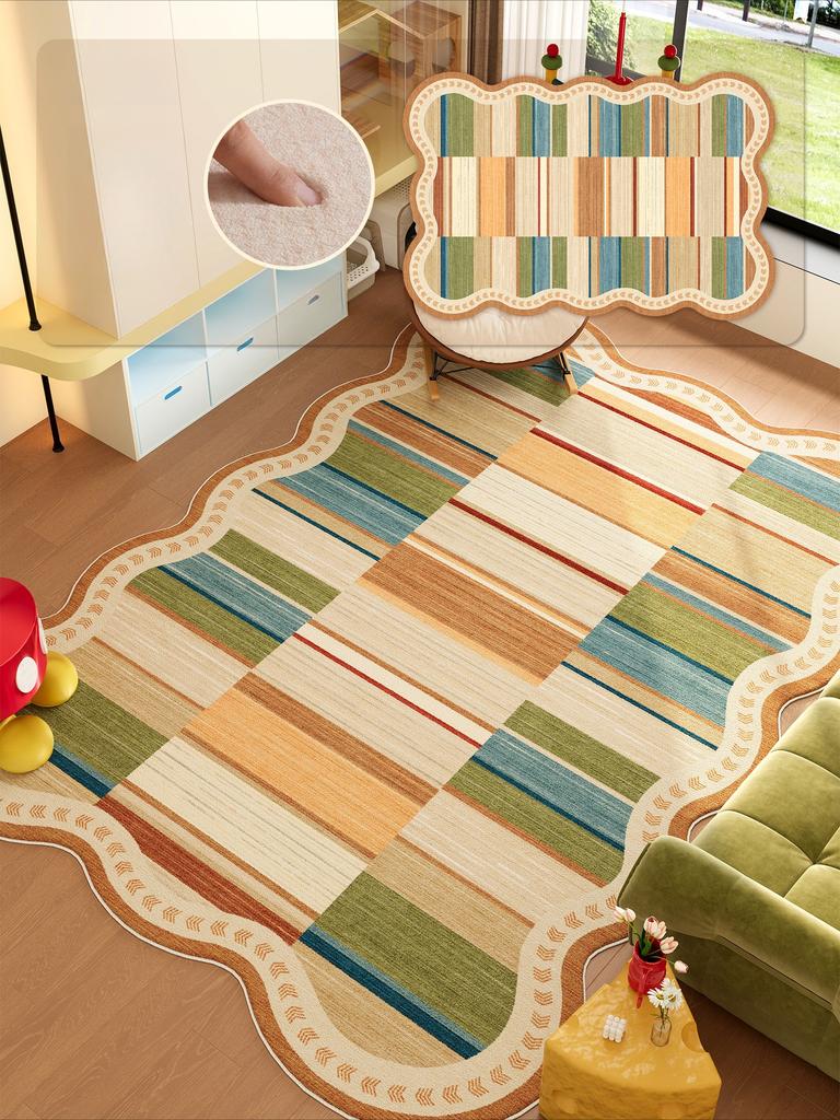 Dopamine Color Carpets for Living Room Large Area Bedroom Decor Irregular Carpet Fluffy Soft Floor Mat Thick Plush Cloakroom Rug