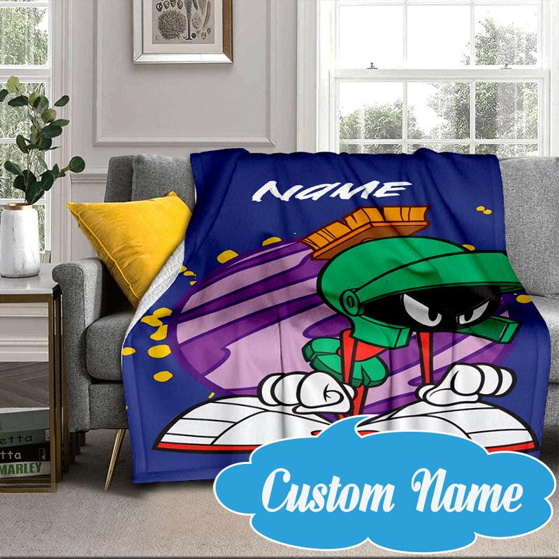 Custom Name Marvin Adventure Blanket bed sofa Blanket Flannel Blanket for Camping, Hiking, Picnic Essentials,gift for Fan family