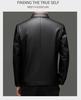 Pierre Cardin Men's Sheepskin Biker Jacket - Plus Velvet, Thick, Autumn/Winter.