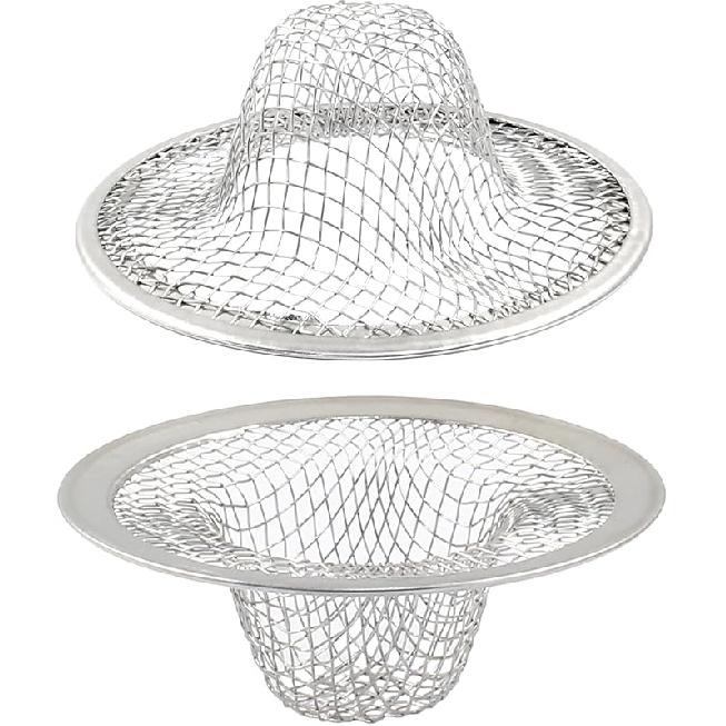 Piutouyar 2 Pack Stainless Steel Kitchen Sink Strainer, 3.5 Inch Diameter Mesh Basket Large Round Filter Kitchen Drain Strainer Food Catcher for 5cm/2inch