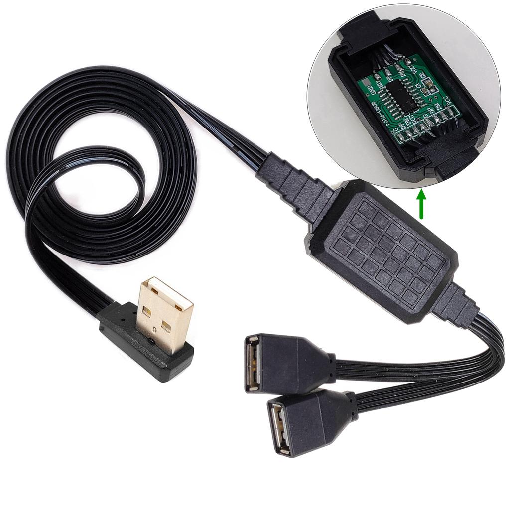 20CM-110CM Dual Data USB 2.0 To 1 Male and 2 Female, Power Adapter and Distributor, USB Charging Power Cable, Extension Cable