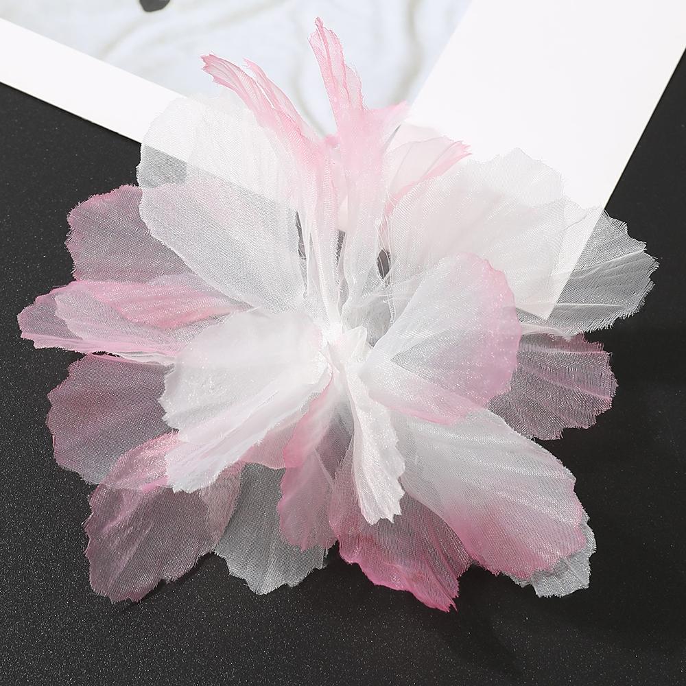10Pcs 3D Flower Organza Lace Patches Applique For Bridal Wedding Dress Home Gradient Lace Trim Sewing Accessories Room Decora
