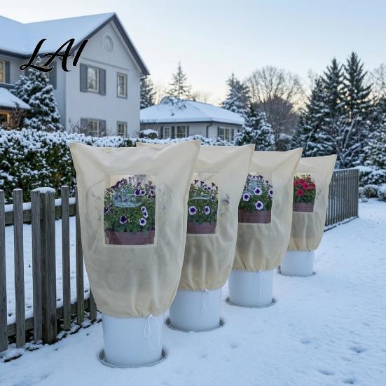 Winter Plant Covers for Frost Protection Cover with Viewing Window Extra Thick Non-woven Durable Outdoor Blanket Wind And Snow Tree Weatherproof