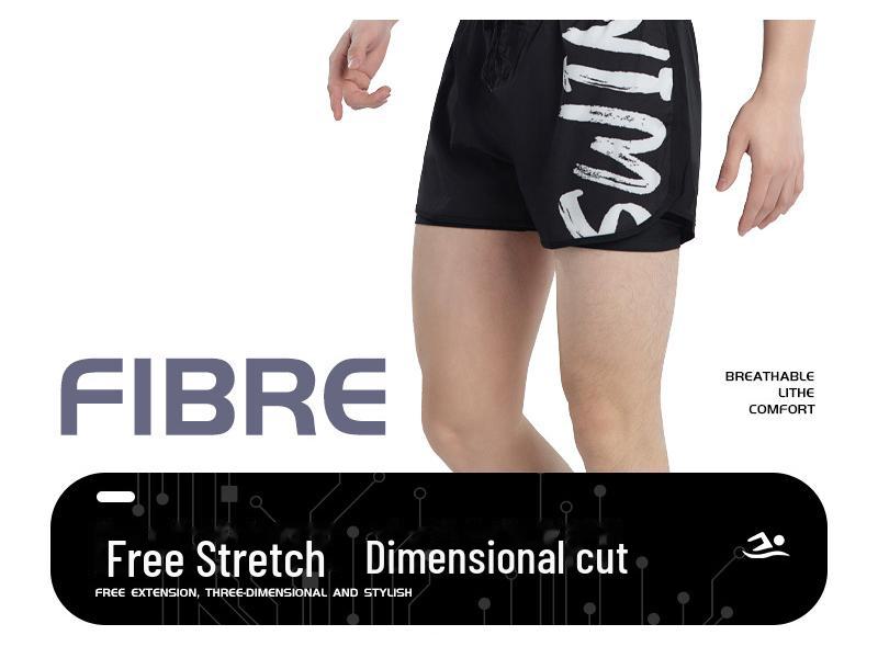 Men's Quick-Dry Double-Layer Swim Trunks - Loose, Anti-Embarrassment, Multi-Sport Shorts for Running, Beach, Surfing, Fitness.