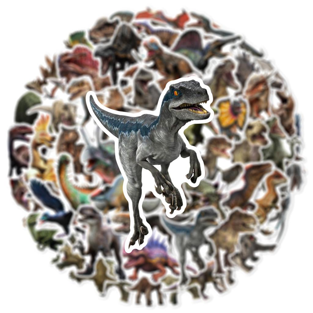 50PCS Jurassic Dinosaur Stickers Kids Toy Gift DIY Laptop Phone Suitcase Notebook Ancient Animal Sticker Graffiti Decals