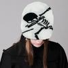 Knit Slouchy Beanie Hat for Women Skull Pattern Hat Handcrochet Jacquard Hat Girl Soft Hat Female Male Unisex Headwear