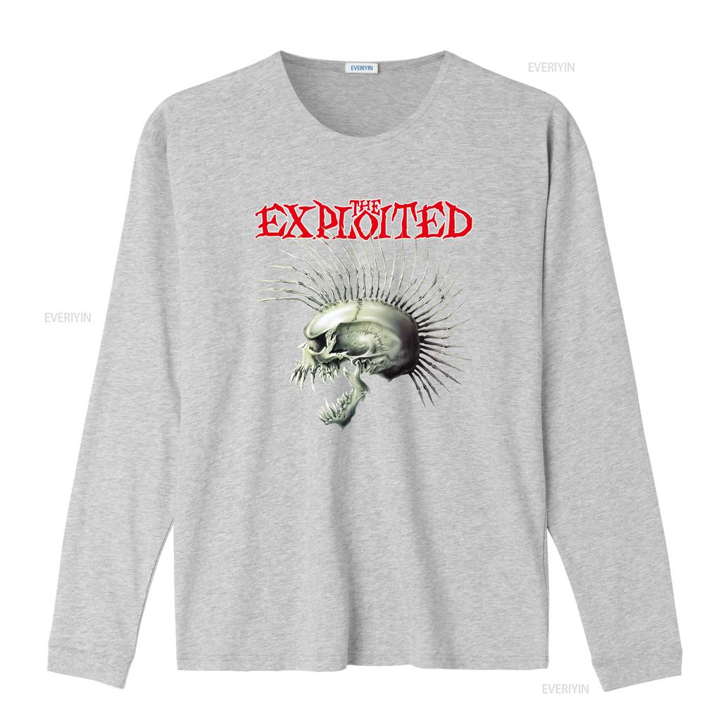 The Exploited Totenkopf Nieten Punk Rock T-Shirt Beat Bastards Fotl Schwarz Vintage Gewaschen Dehnbar Vielseitig Mode Stilvoll