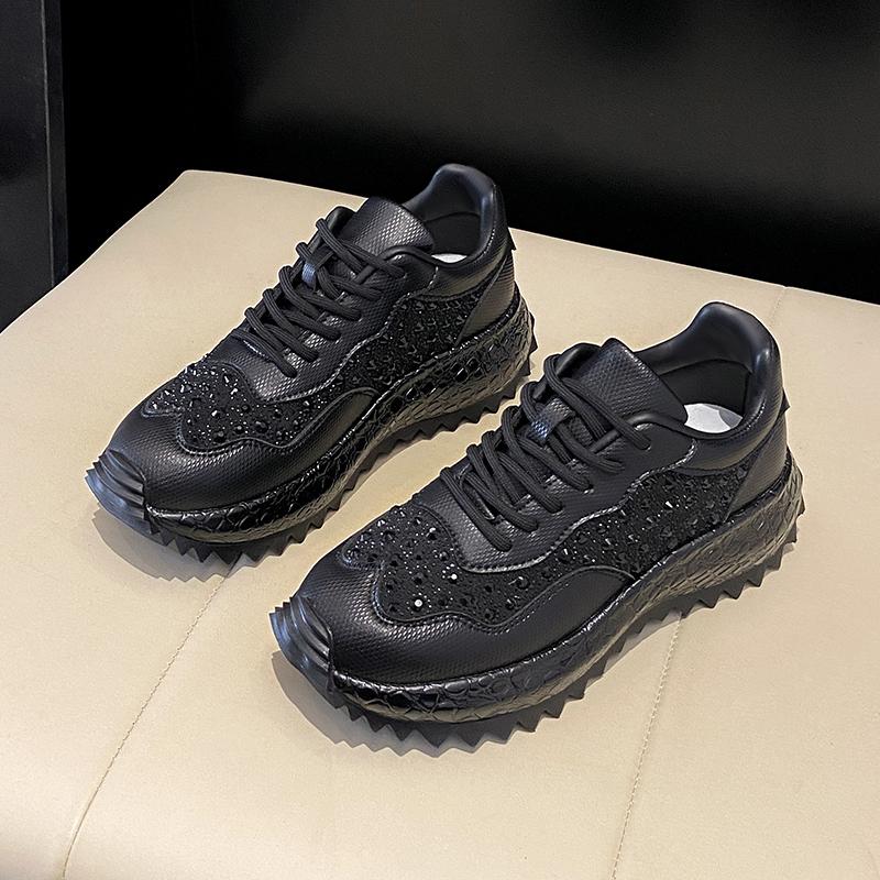 Fashion Women Luxury Microfiber Leather Shoes New Rhinestone Women Sneakser Diamond Breathable Casual Designer Sneakers Zapatillas Mujer