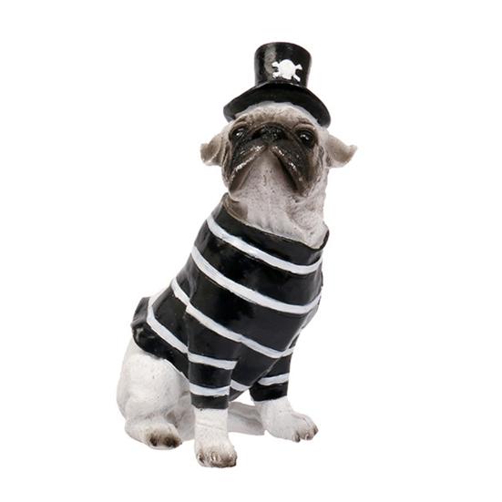 Halloween Labrador Puppy Statue Resin Witch Dog Figurine with Hat Cape Spooky Pet Sculpture Home Garden Decor