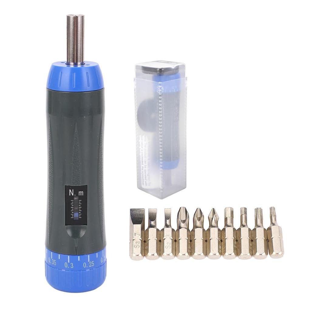 Digital Torque Preset Torque Drive Torque Wrench with 10 Adjustable for Maintenance and Motorcycle Repair Wrench, 0.2-1.2 N.m Driver, 1/4" Bits,