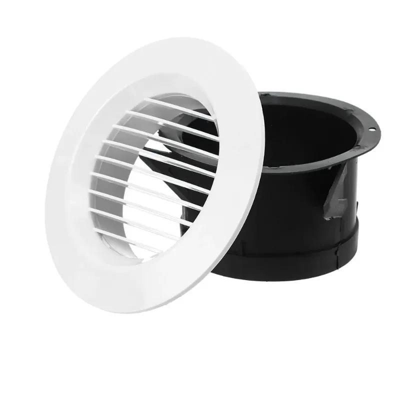 White Round Air Vent Louver Grille Cover Outlet Adjustable Exhaust Vent Ducting Ventilation Grilles 75/100/125mm Air Vent Cover
