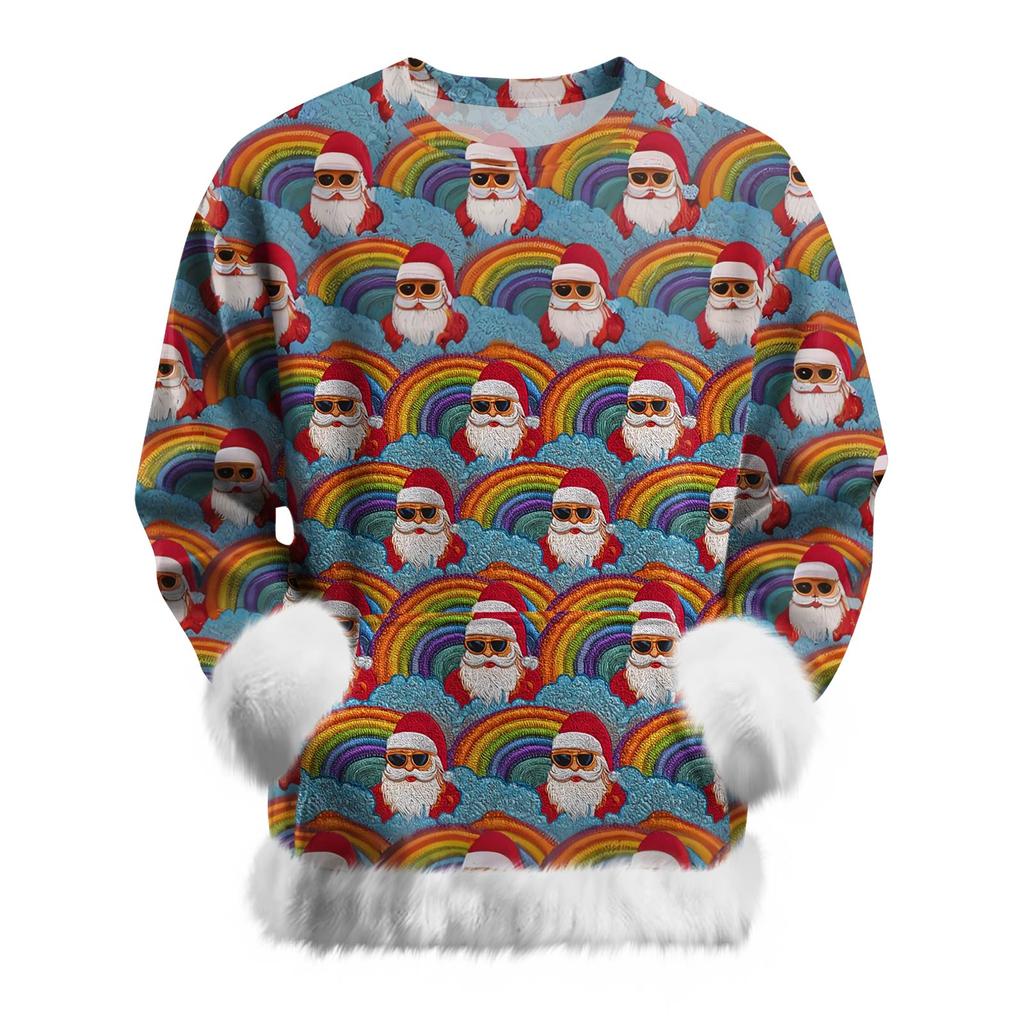 Women's Casual Fashion Christmas Retro Print Long-Sleeve Sweatshirt