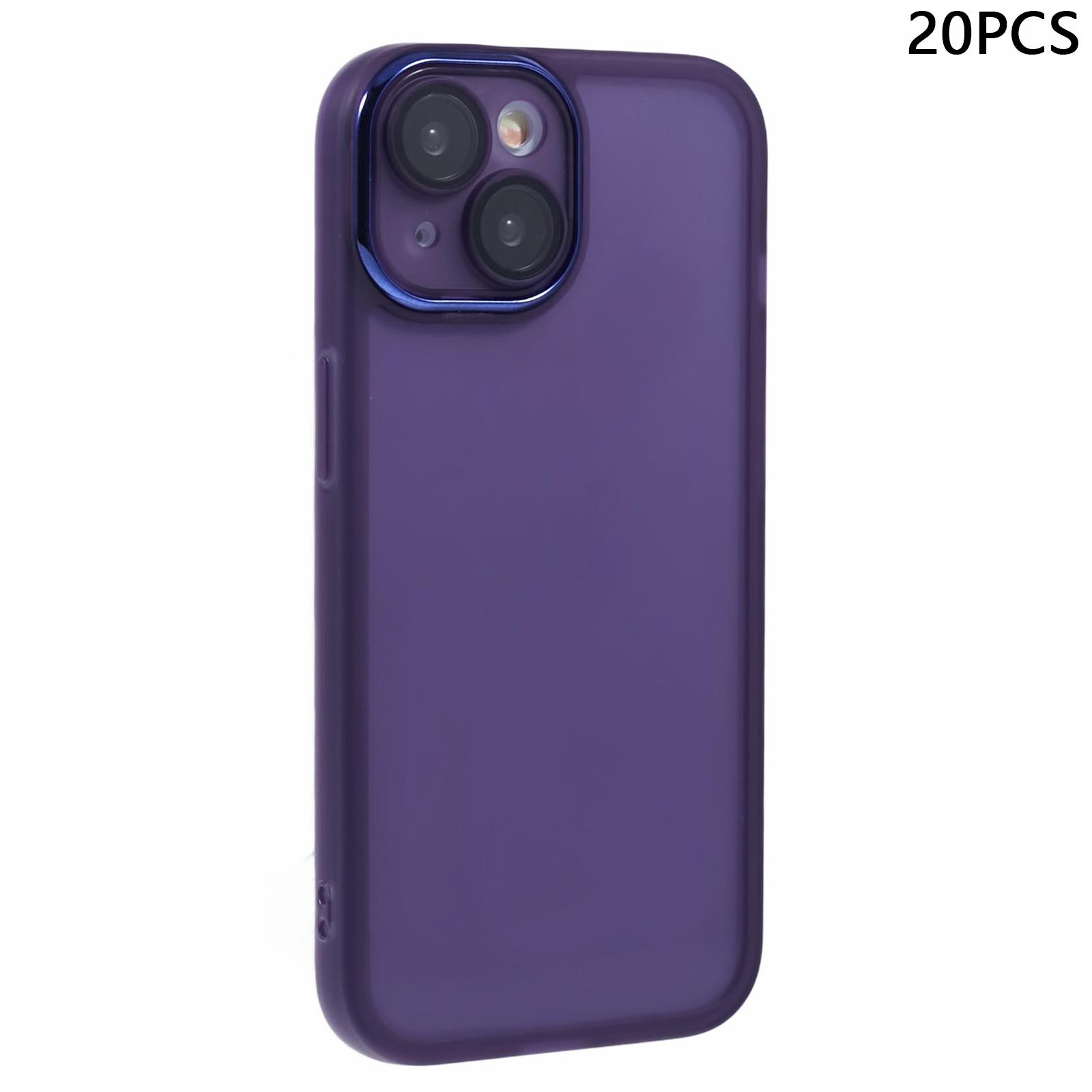 

Bulk Purchasing 20Pcs For iPhone 13 Case Electroplated Camera Frame TPU Phone Cover Precise Cutouts Transparent Purple