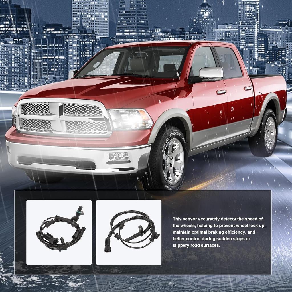 4Pcs Front & Rear ABS Wheel Speed Sensor Compatible For 2013-2018 Ram 1500,  Ram 1500 Classic V6 3.0L 3.6L 3.7L, V8 4.7L 5.7L Engine Replace