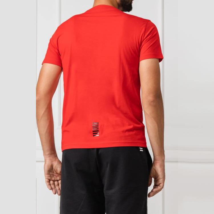 Emporio Armani EA7 Herren T-Shirt mit Buchstabenprint, Rundhalsausschnitt, Kurzarm Rot 8NPT51-PJM9-1451