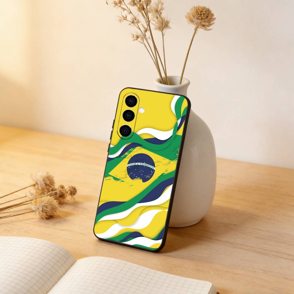 Brazil Brazilian Flag Phone Case For Samsung Galaxy A73,A72,A71,A70,A53,A52,A51,Others Soft Black Cover