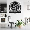 Metal Sign Volleyball Silhouette Customizable Name Plate Wall Art Adhesive Sticker Home Decor Durable Indoor Outdoor