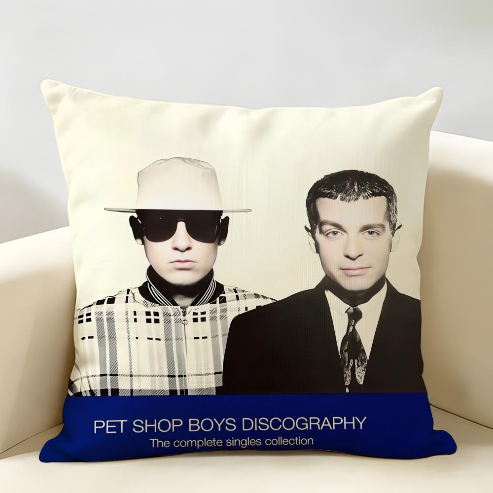 Music PPet Shop Boys Band Cushion Cover Natural Linen Organic Fabric DoubleSided Printing Room Sofa Decor Pillow Case